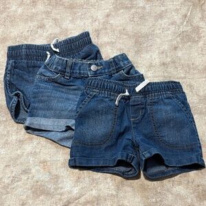 Kids Blue Denim Shorts Trio